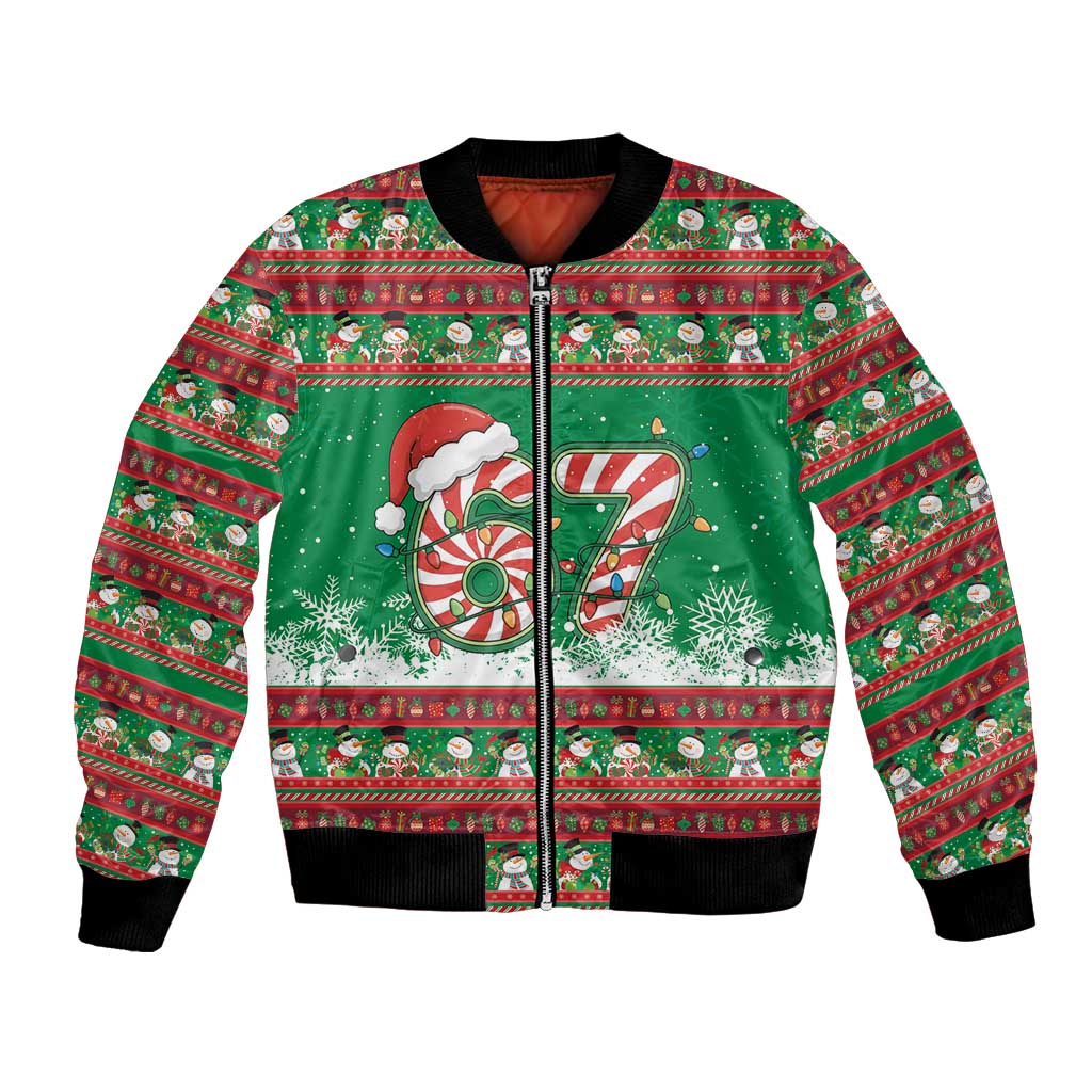 67 Six Seven Funny Meme Christmas Bomber Jacket Funny Xmas - Wonder Print Shop