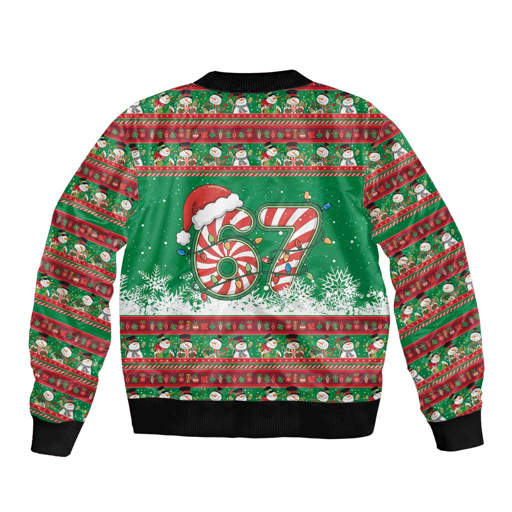 67 Six Seven Funny Meme Christmas Bomber Jacket Funny Xmas - Wonder Print Shop