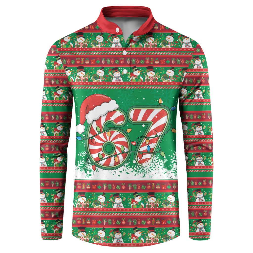 67 Six Seven Funny Meme Christmas Button Sweatshirt Funny Xmas - Wonder Print Shop