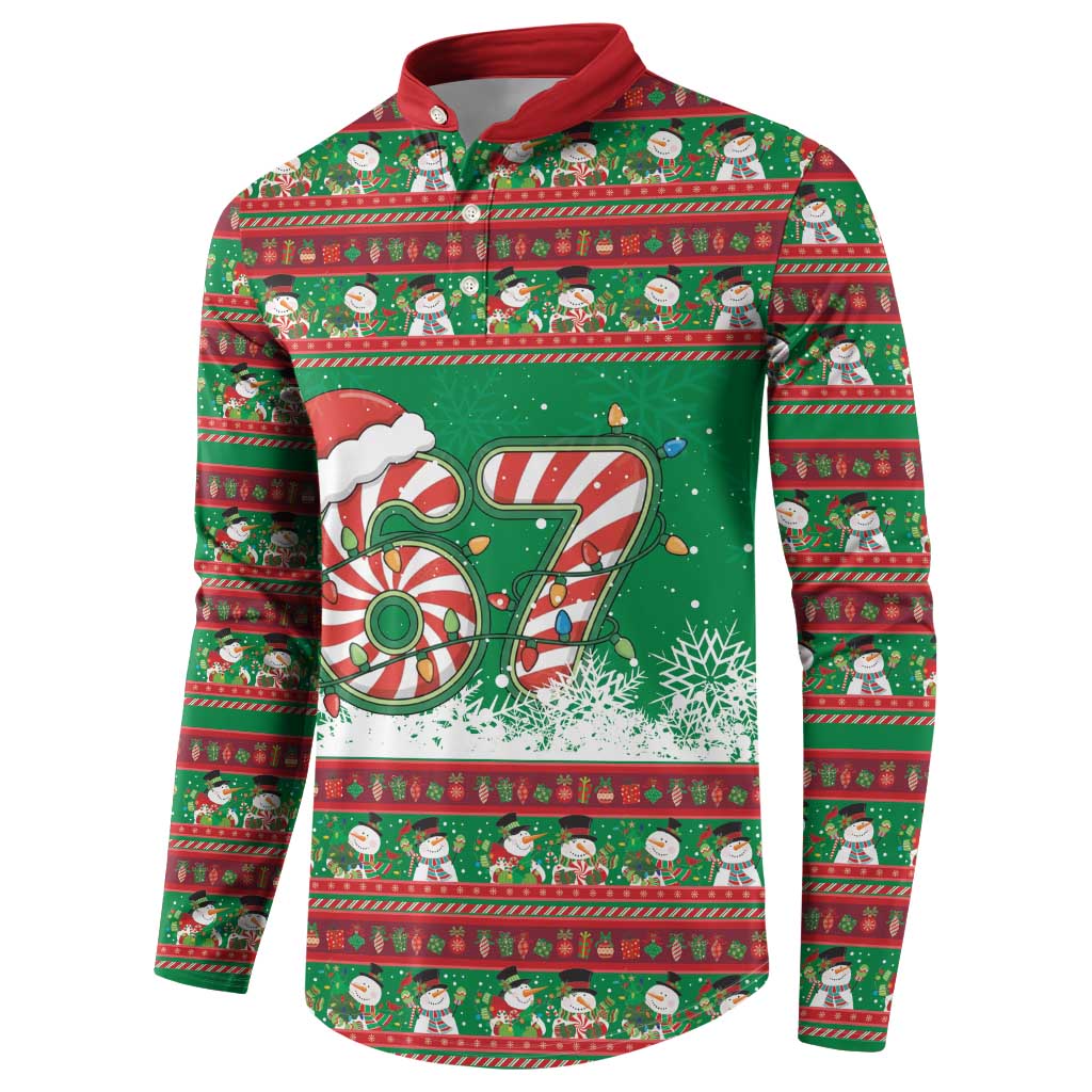 67 Six Seven Funny Meme Christmas Button Sweatshirt Funny Xmas - Wonder Print Shop