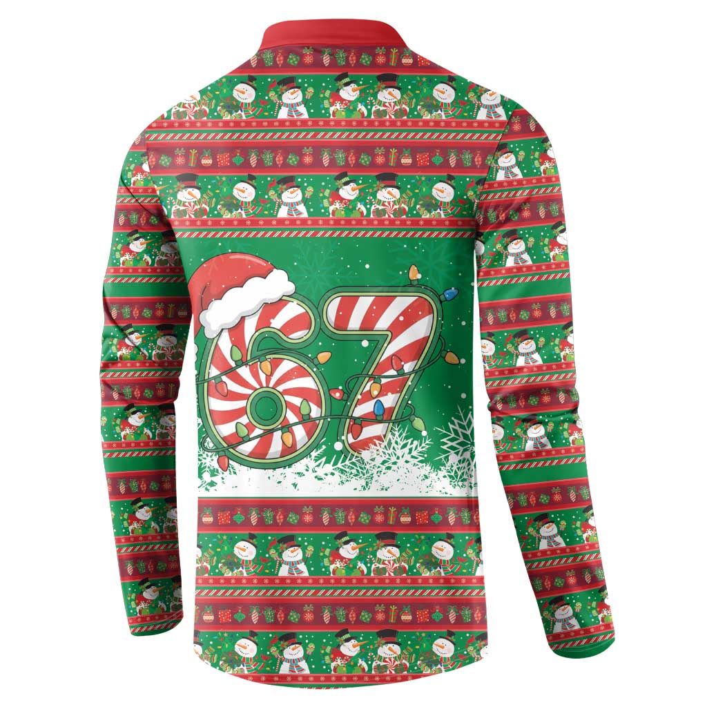 67 Six Seven Funny Meme Christmas Button Sweatshirt Funny Xmas - Wonder Print Shop