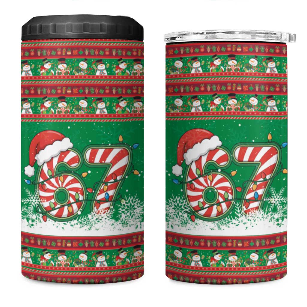67 Six Seven Funny Meme Christmas 4 in 1 Can Cooler Tumbler Funny Xmas - Wonder Print Shop