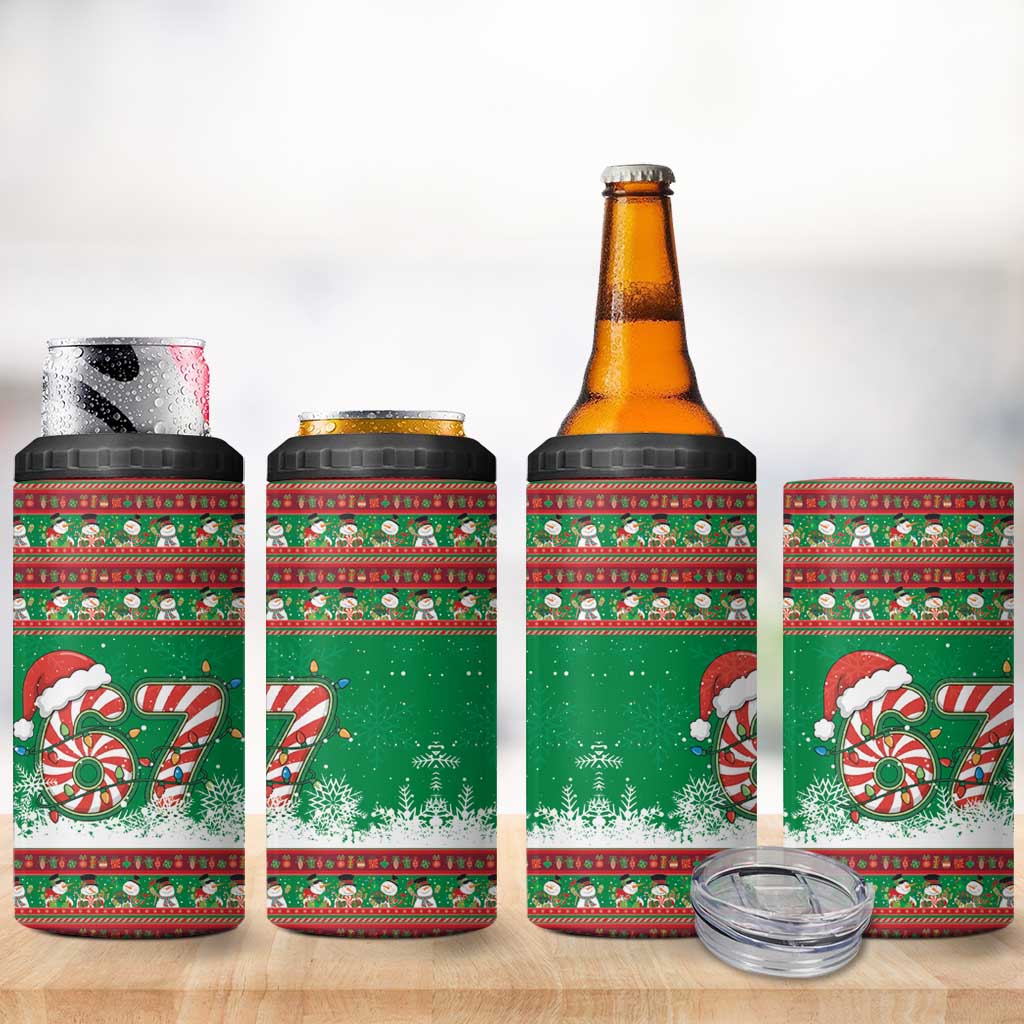67 Six Seven Funny Meme Christmas 4 in 1 Can Cooler Tumbler Funny Xmas - Wonder Print Shop