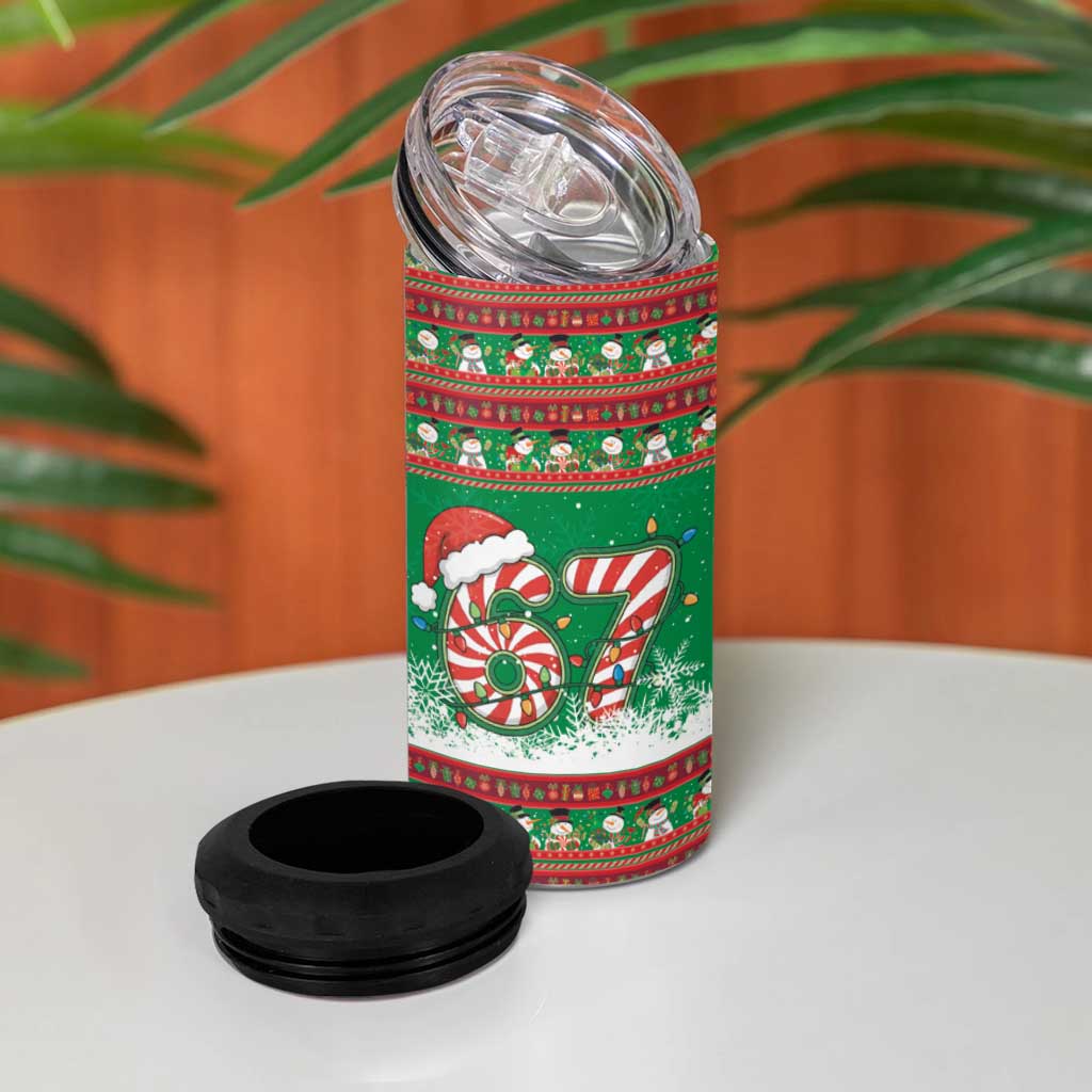 67 Six Seven Funny Meme Christmas 4 in 1 Can Cooler Tumbler Funny Xmas - Wonder Print Shop