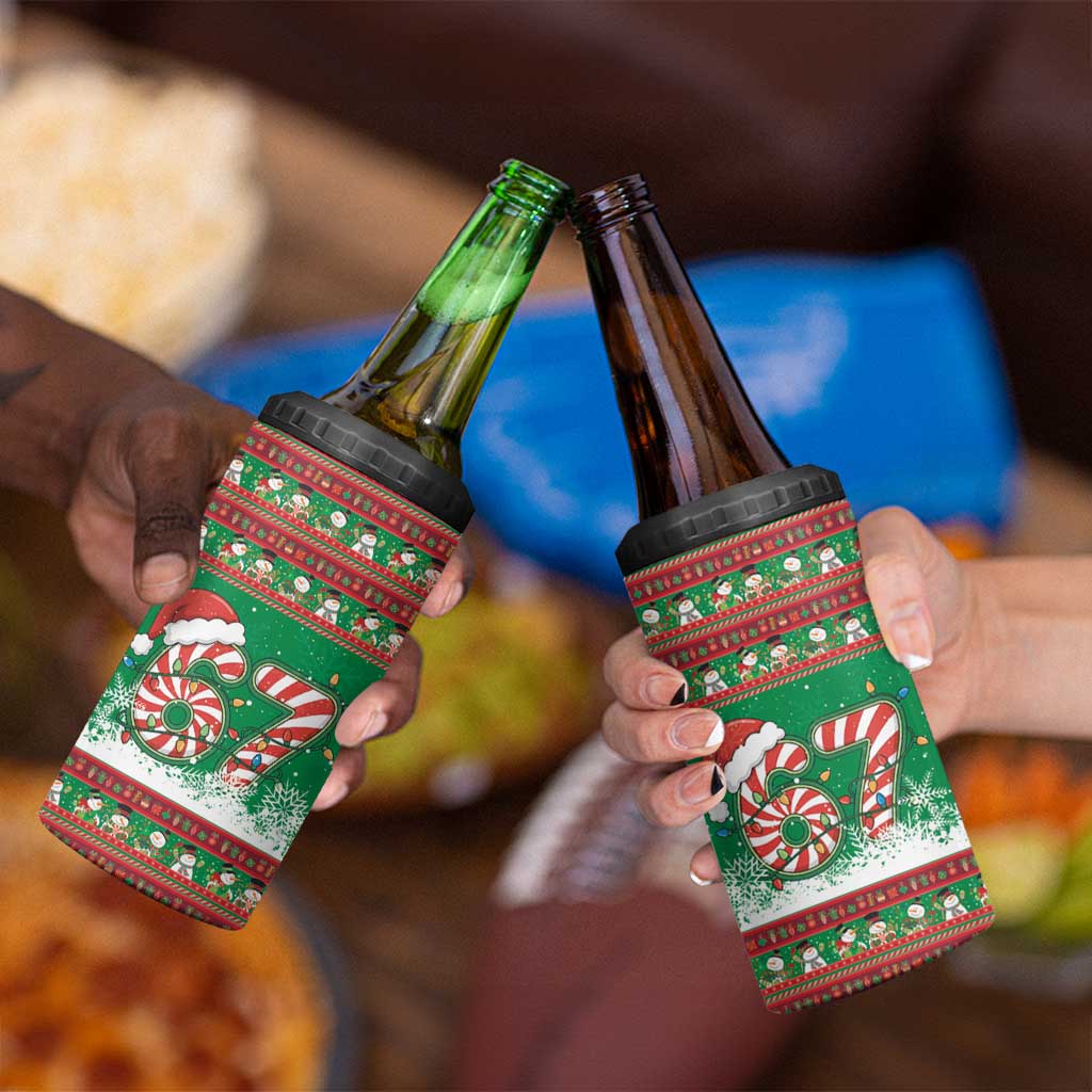 67 Six Seven Funny Meme Christmas 4 in 1 Can Cooler Tumbler Funny Xmas - Wonder Print Shop