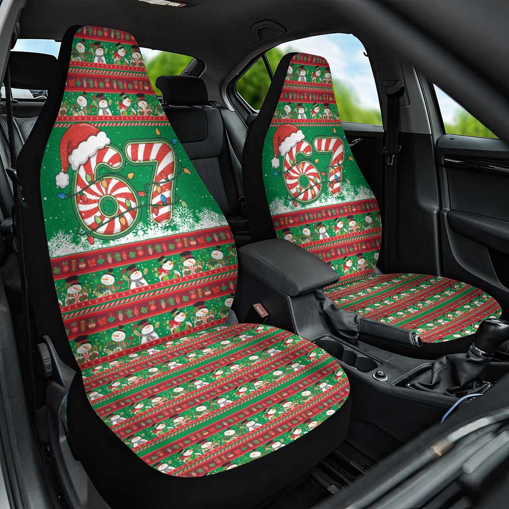 67 Six Seven Funny Meme Christmas Car Seat Cover Funny Xmas - Wonder Print Shop