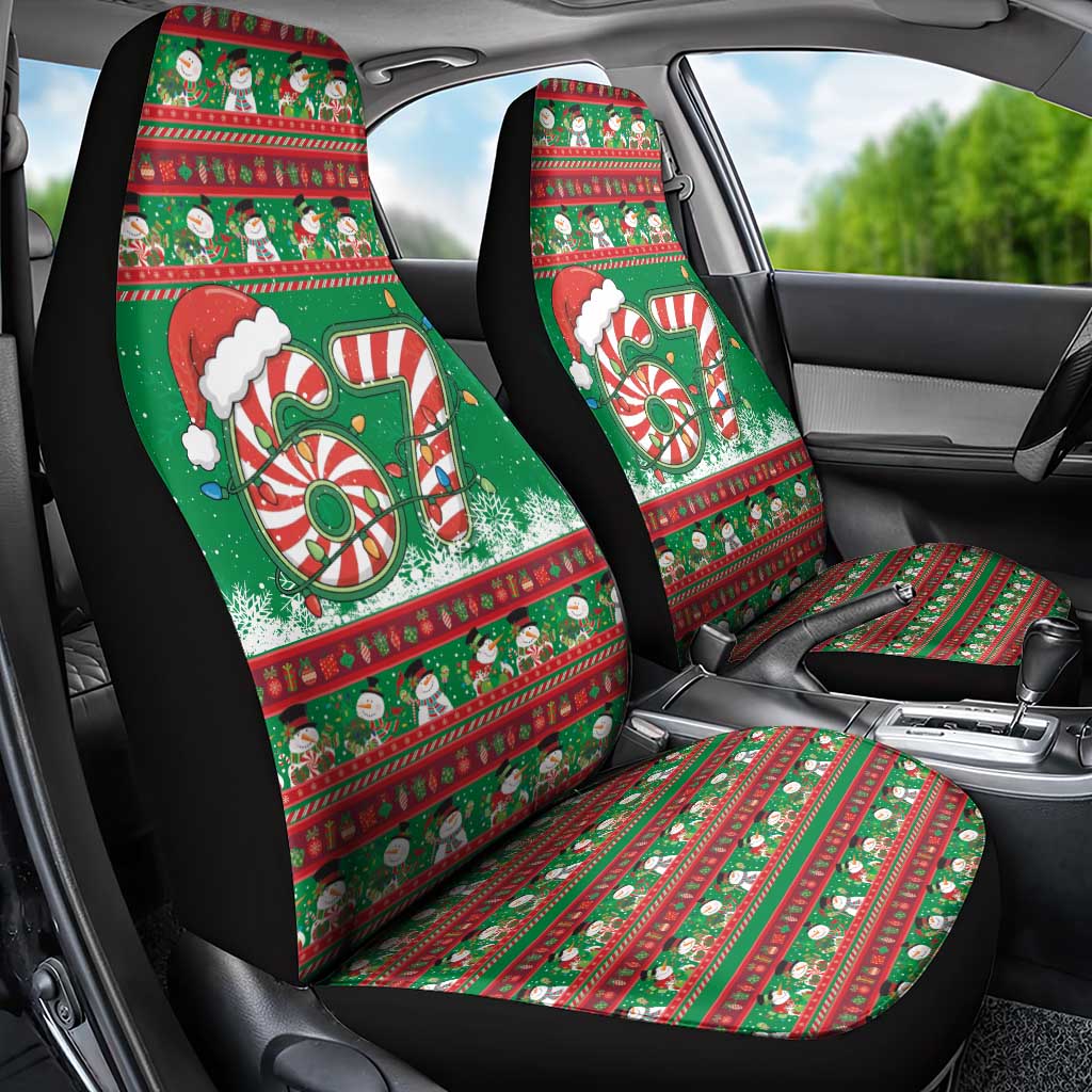 67 Six Seven Funny Meme Christmas Car Seat Cover Funny Xmas - Wonder Print Shop