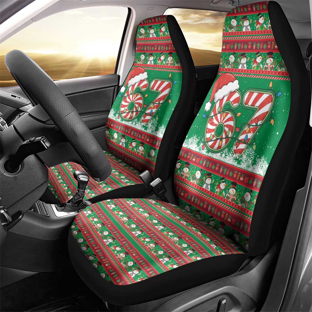 67 Six Seven Funny Meme Christmas Car Seat Cover Funny Xmas - Wonder Print Shop