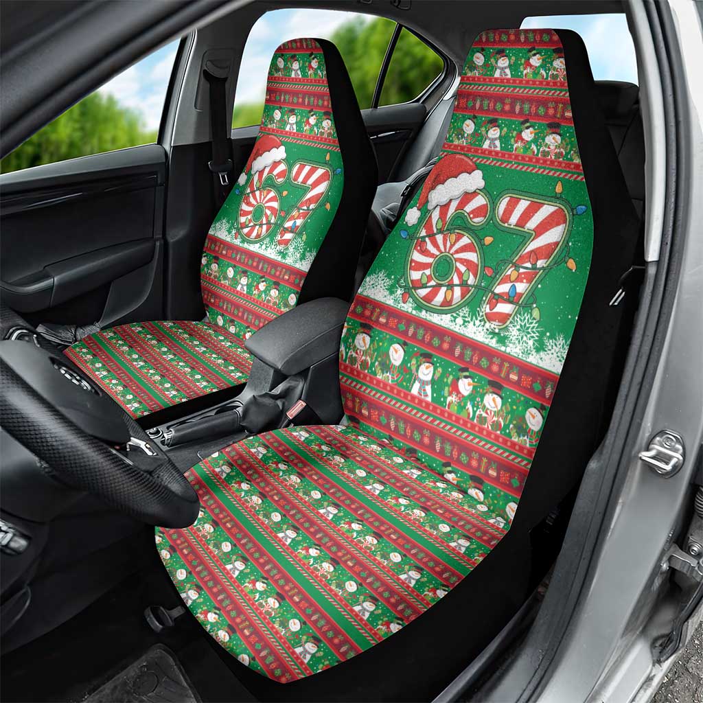 67 Six Seven Funny Meme Christmas Car Seat Cover Funny Xmas - Wonder Print Shop