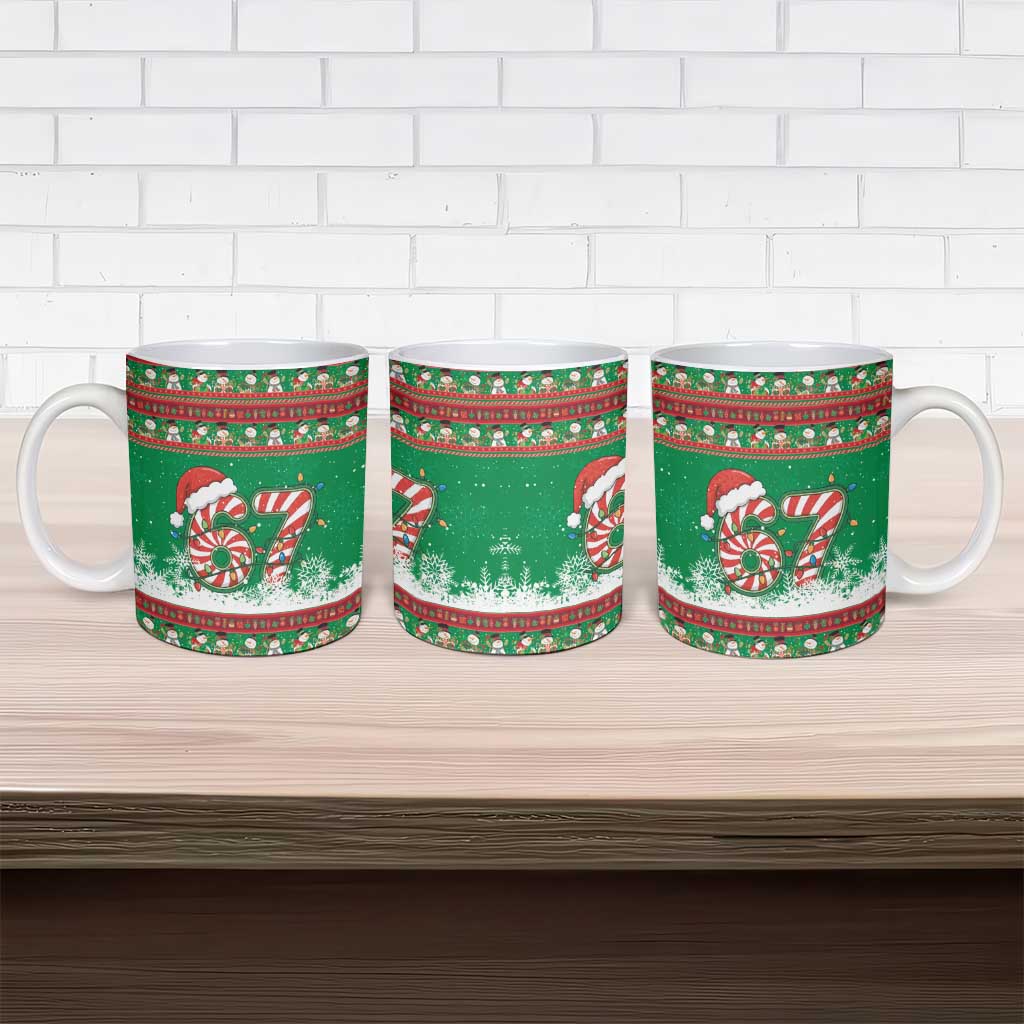 67 Six Seven Funny Meme Christmas Ceramic Mug Funny Xmas - Wonder Print Shop