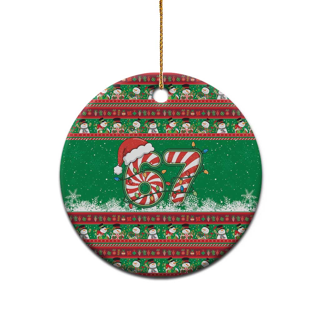 67 Six Seven Funny Meme Christmas Ceramic Ornament Funny Xmas - Wonder Print Shop