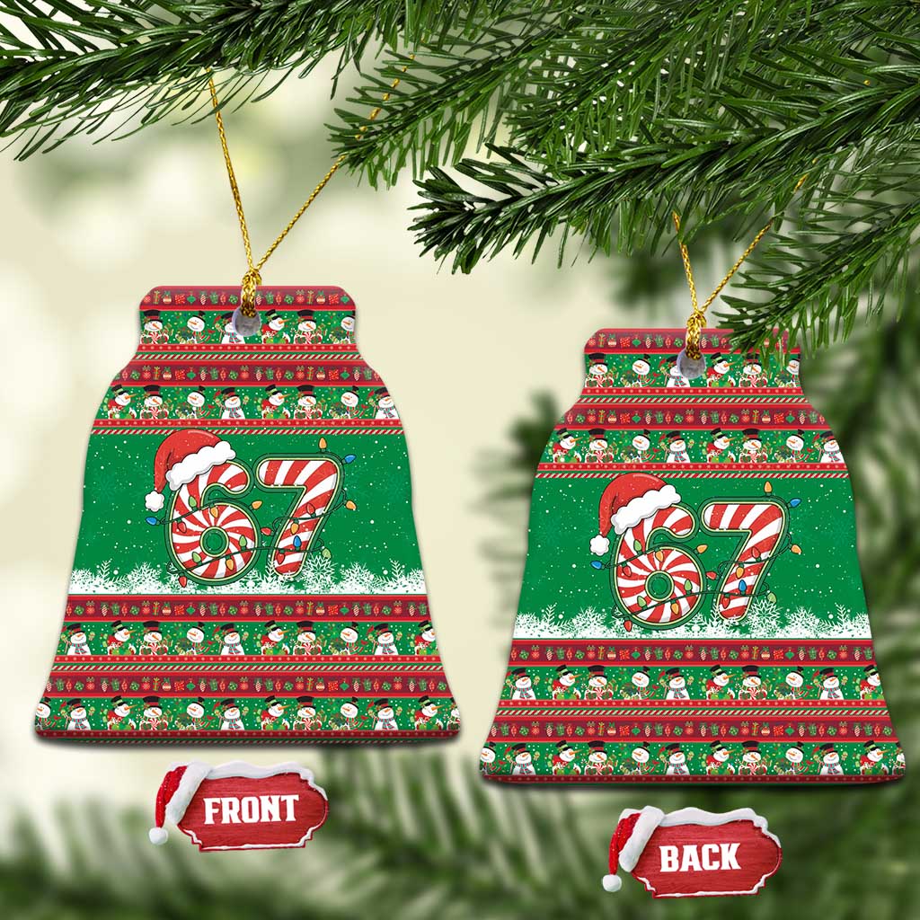 67 Six Seven Funny Meme Christmas Ceramic Ornament Funny Xmas - Wonder Print Shop