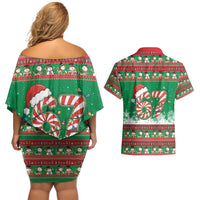 67 Six Seven Funny Meme Christmas Couples Matching Off Shoulder Short Dress and Hawaiian Shirt Funny Xmas - Wonder Print Shop