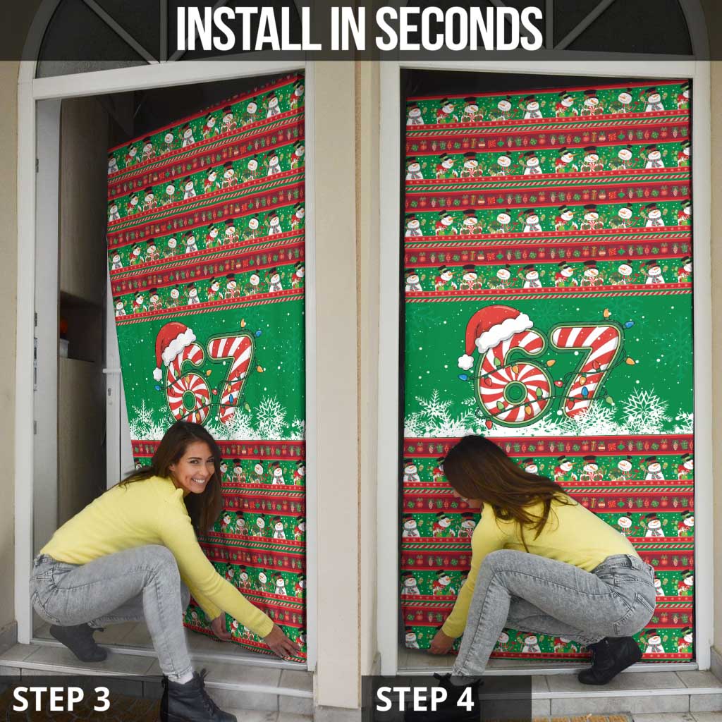 67 Six Seven Funny Meme Christmas Door Cover Funny Xmas - Wonder Print Shop