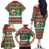 67 Six Seven Funny Meme Christmas Family Matching Off The Shoulder Long Sleeve Dress and Hawaiian Shirt Funny Xmas - Wonder Print Shop