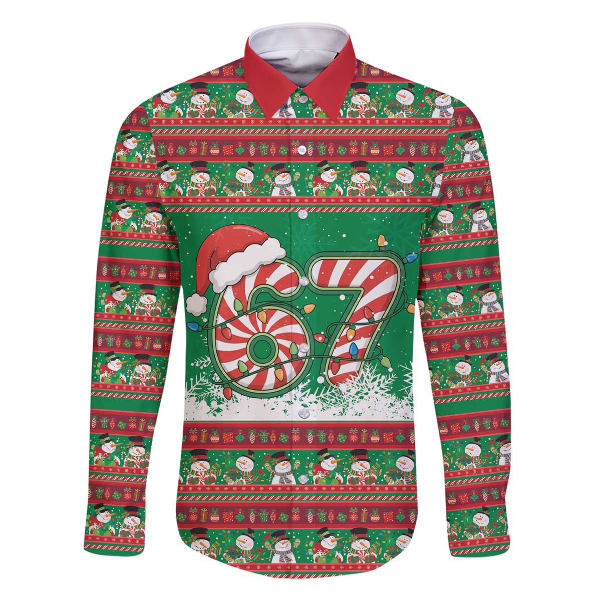 67 Six Seven Funny Meme Christmas Family Matching Off The Shoulder Long Sleeve Dress and Hawaiian Shirt Funny Xmas - Wonder Print Shop