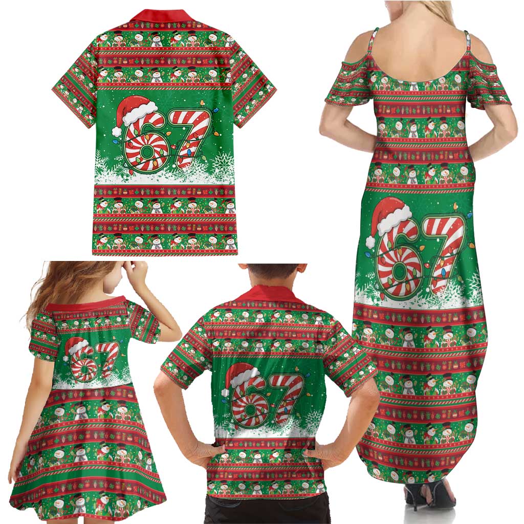67 Six Seven Funny Meme Christmas Family Matching Summer Maxi Dress and Hawaiian Shirt Funny Xmas - Wonder Print Shop