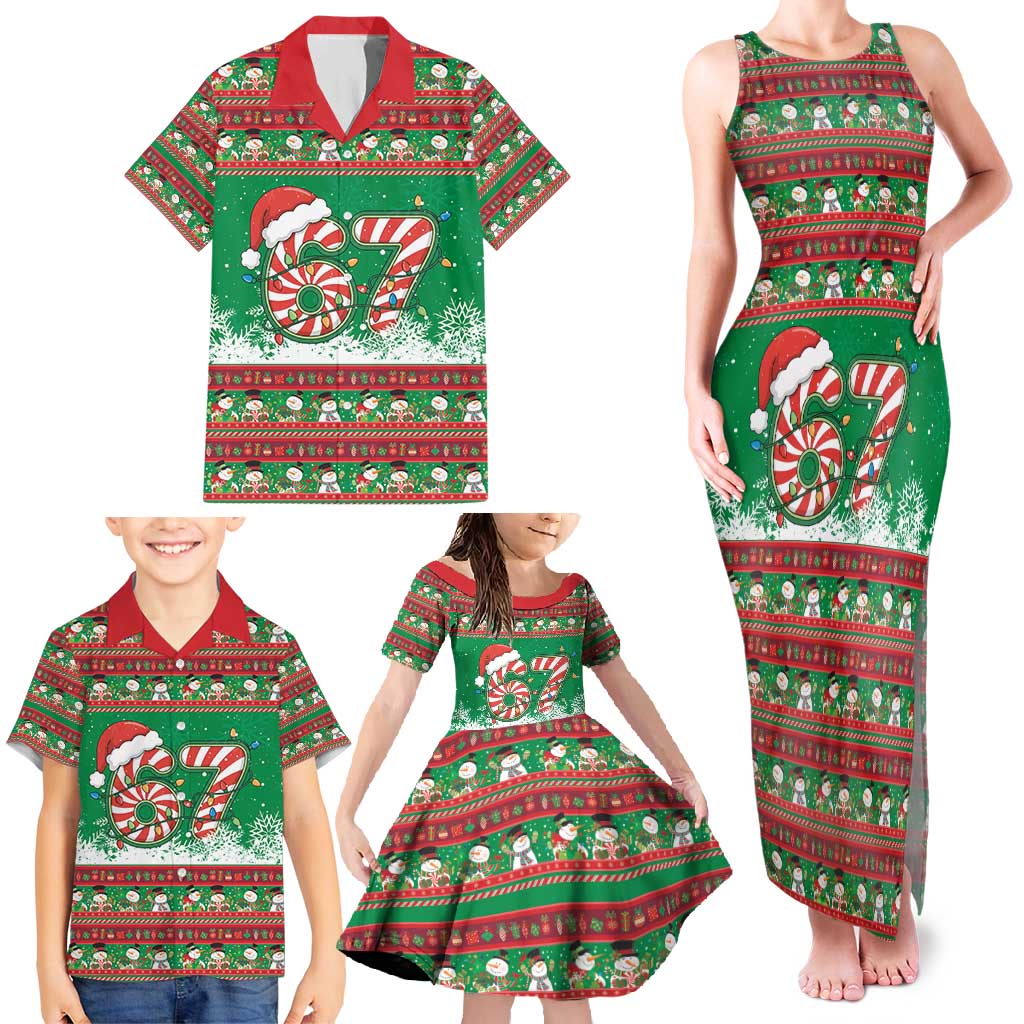 67 Six Seven Funny Meme Christmas Family Matching Tank Maxi Dress and Hawaiian Shirt Funny Xmas - Wonder Print Shop