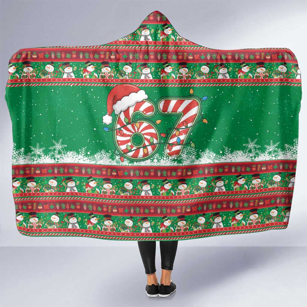 67 Six Seven Funny Meme Christmas Hooded Blanket Funny Xmas - Wonder Print Shop