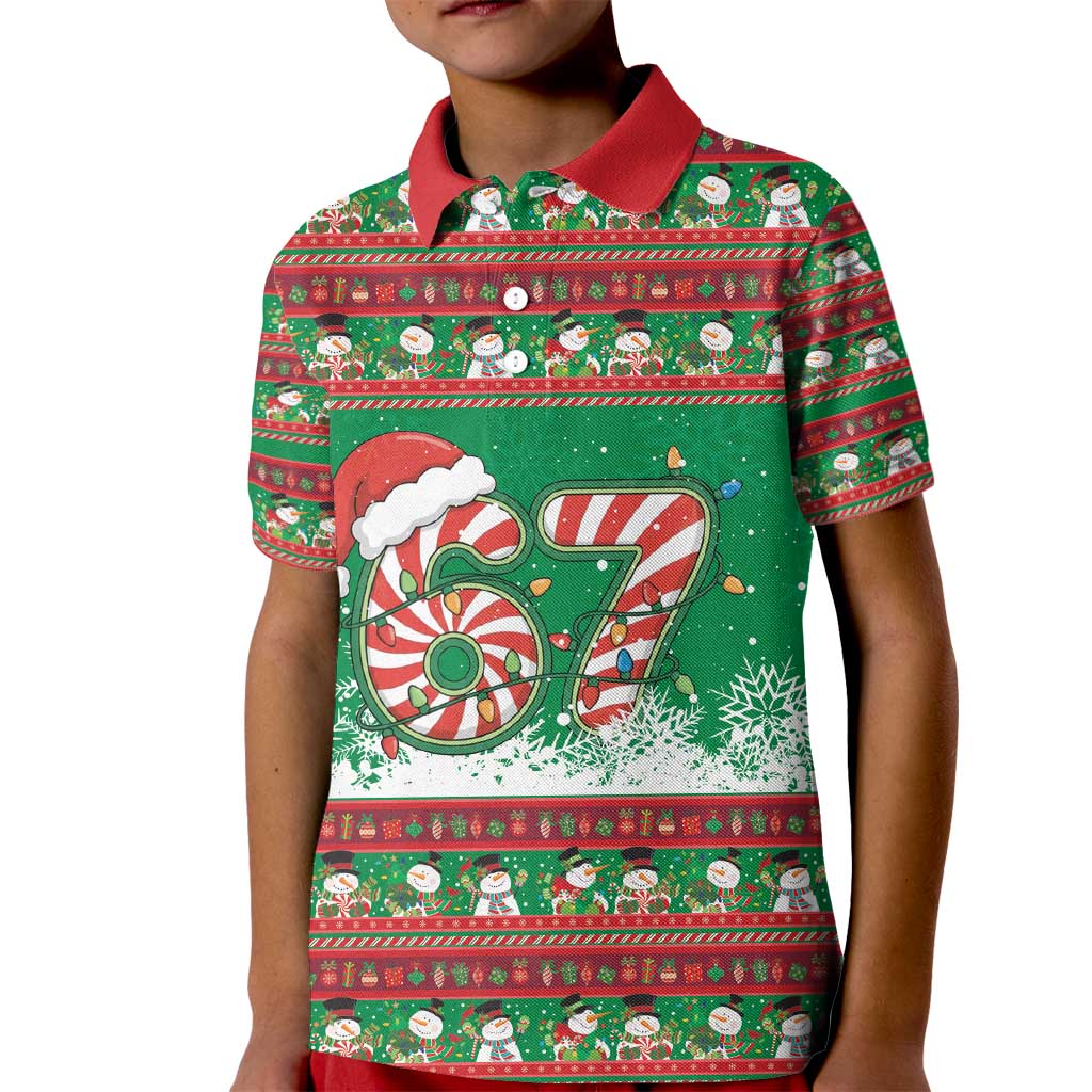 67 Six Seven Funny Meme Christmas Kid Polo Shirt Funny Xmas - Wonder Print Shop