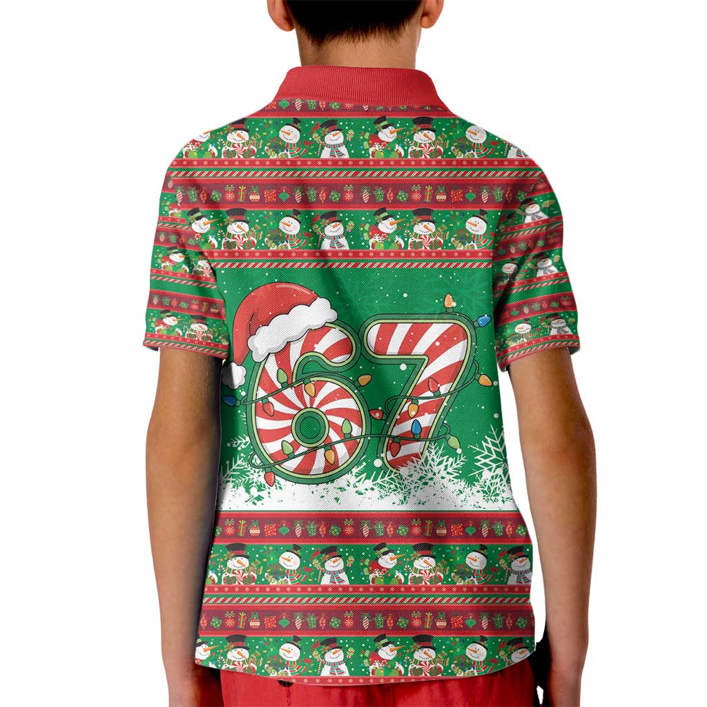 67 Six Seven Funny Meme Christmas Kid Polo Shirt Funny Xmas - Wonder Print Shop