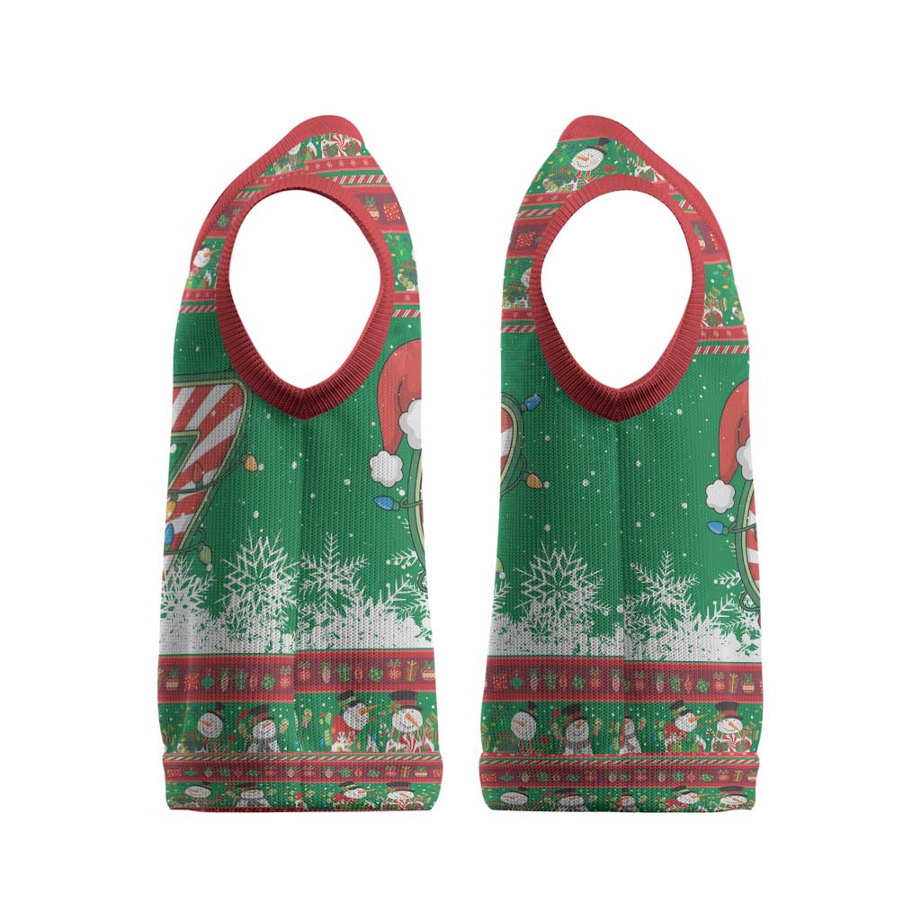 67 Six Seven Funny Meme Christmas Knitted V-Neck Vest Funny Xmas - Wonder Print Shop