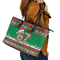 67 Six Seven Funny Meme Christmas Leather Tote Bag Funny Xmas - Wonder Print Shop