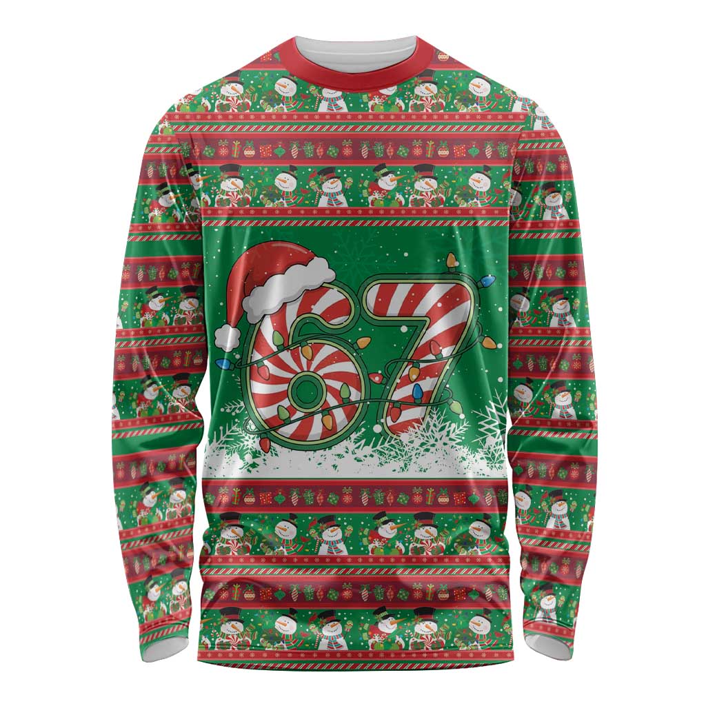 67 Six Seven Funny Meme Christmas Long Sleeve Shirt Funny Xmas - Wonder Print Shop
