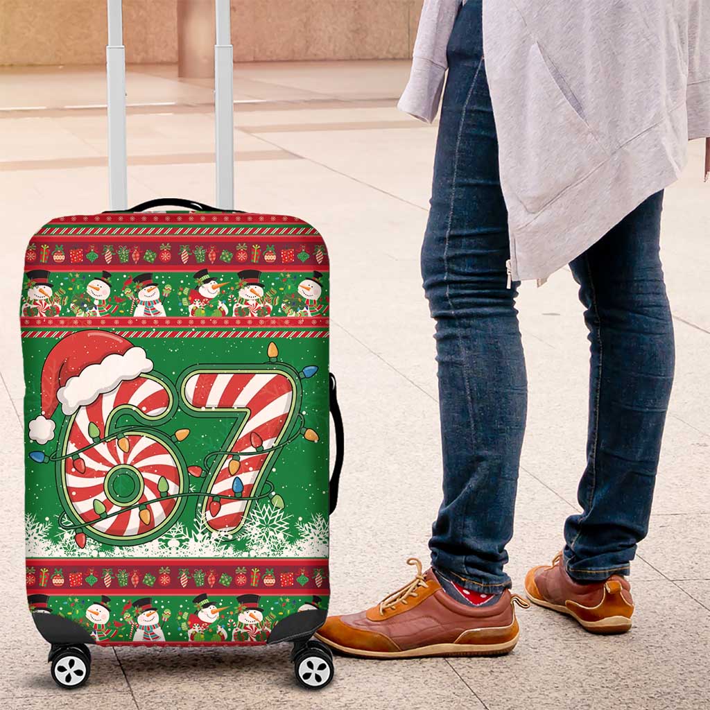 67 Six Seven Funny Meme Christmas Luggage Cover Funny Xmas - Wonder Print Shop