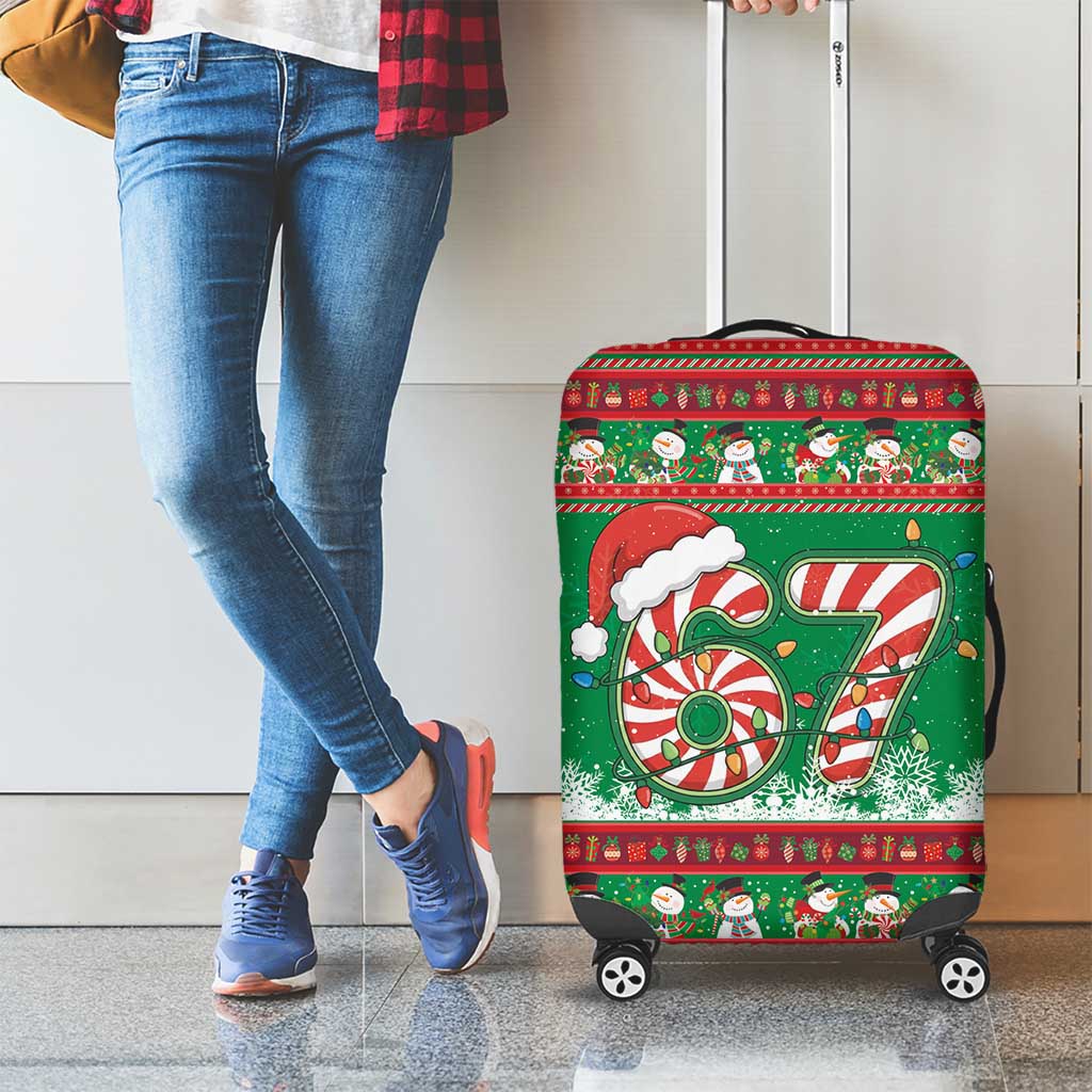 67 Six Seven Funny Meme Christmas Luggage Cover Funny Xmas - Wonder Print Shop
