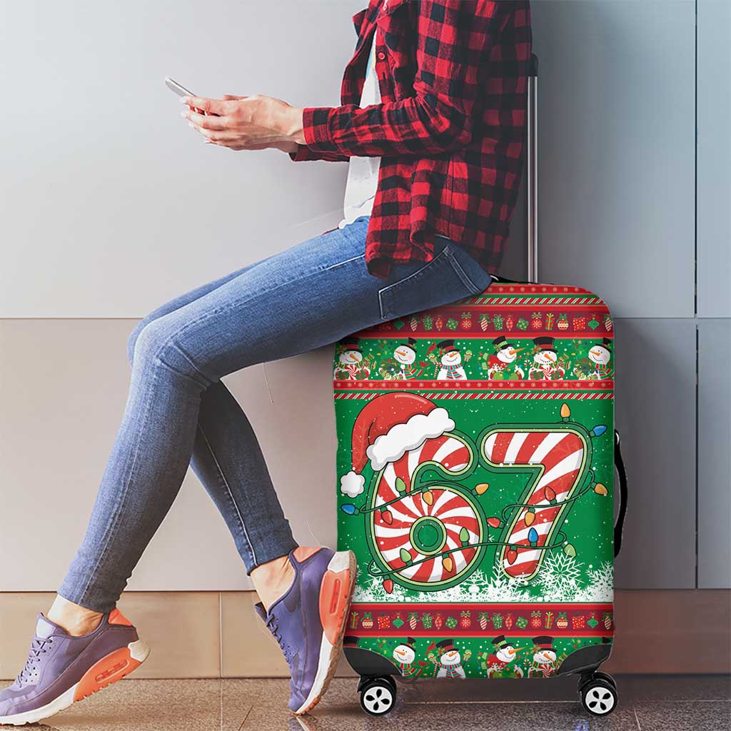 67 Six Seven Funny Meme Christmas Luggage Cover Funny Xmas - Wonder Print Shop