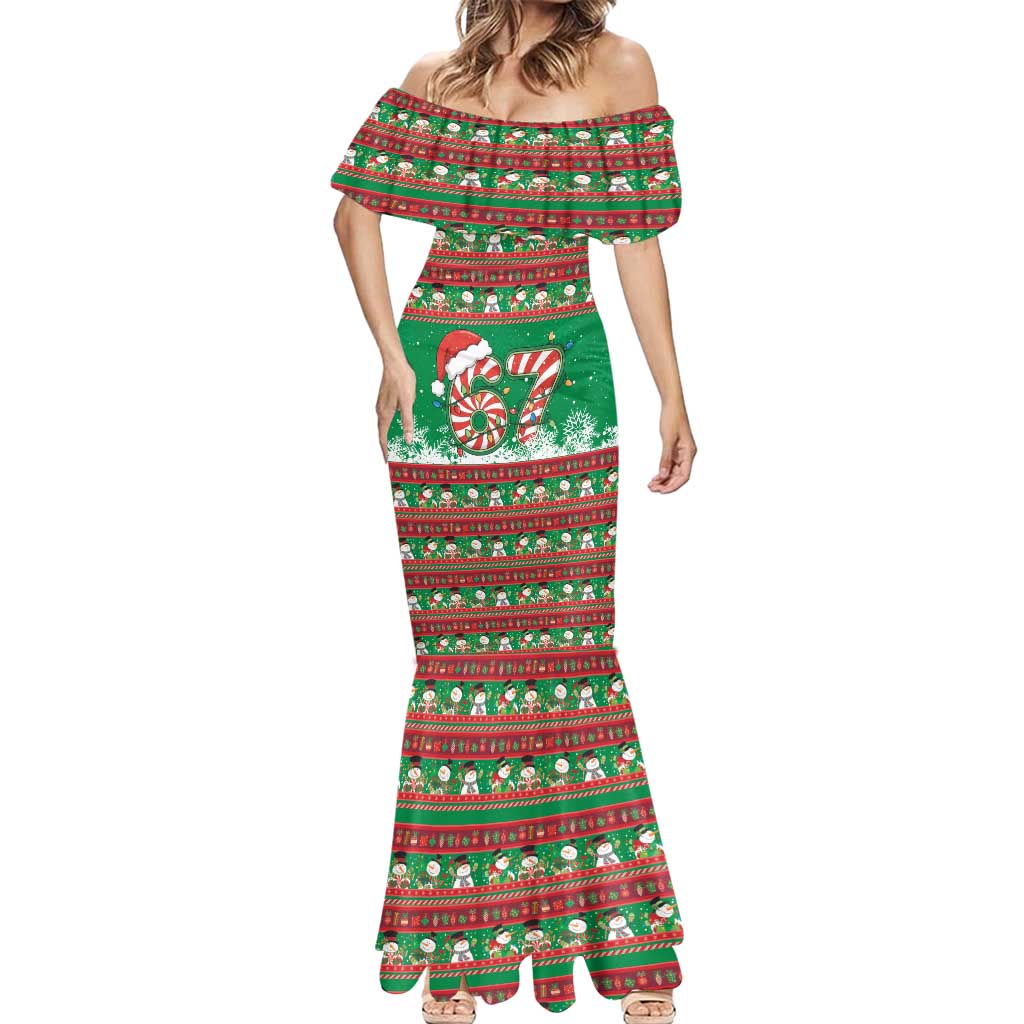 67 Six Seven Funny Meme Christmas Mermaid Dress Funny Xmas - Wonder Print Shop