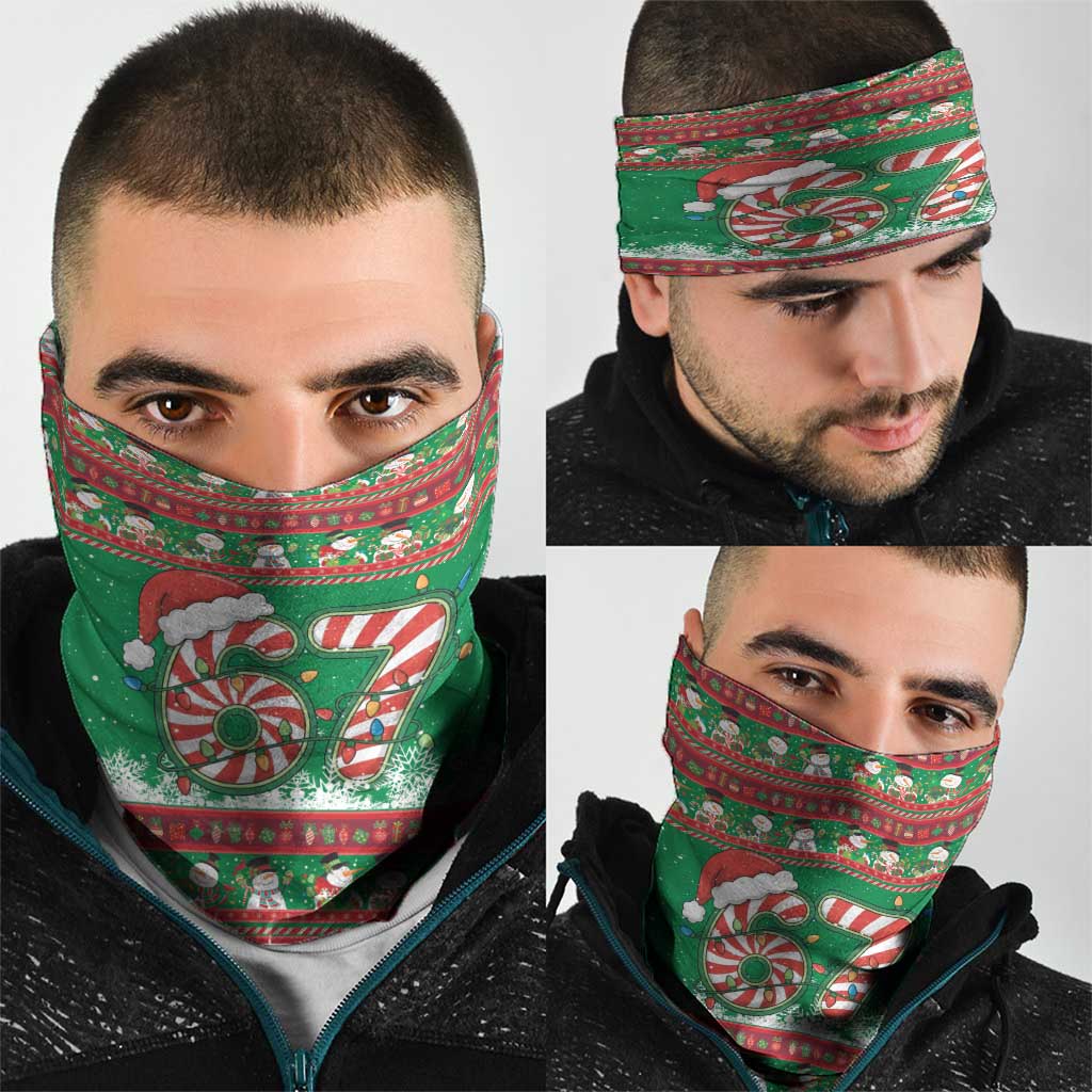 67 Six Seven Funny Meme Christmas Neck Gaiter Funny Xmas - Wonder Print Shop