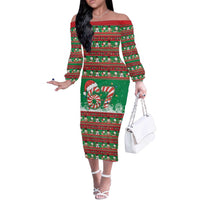67 Six Seven Funny Meme Christmas Off The Shoulder Long Sleeve Dress Funny Xmas - Wonder Print Shop