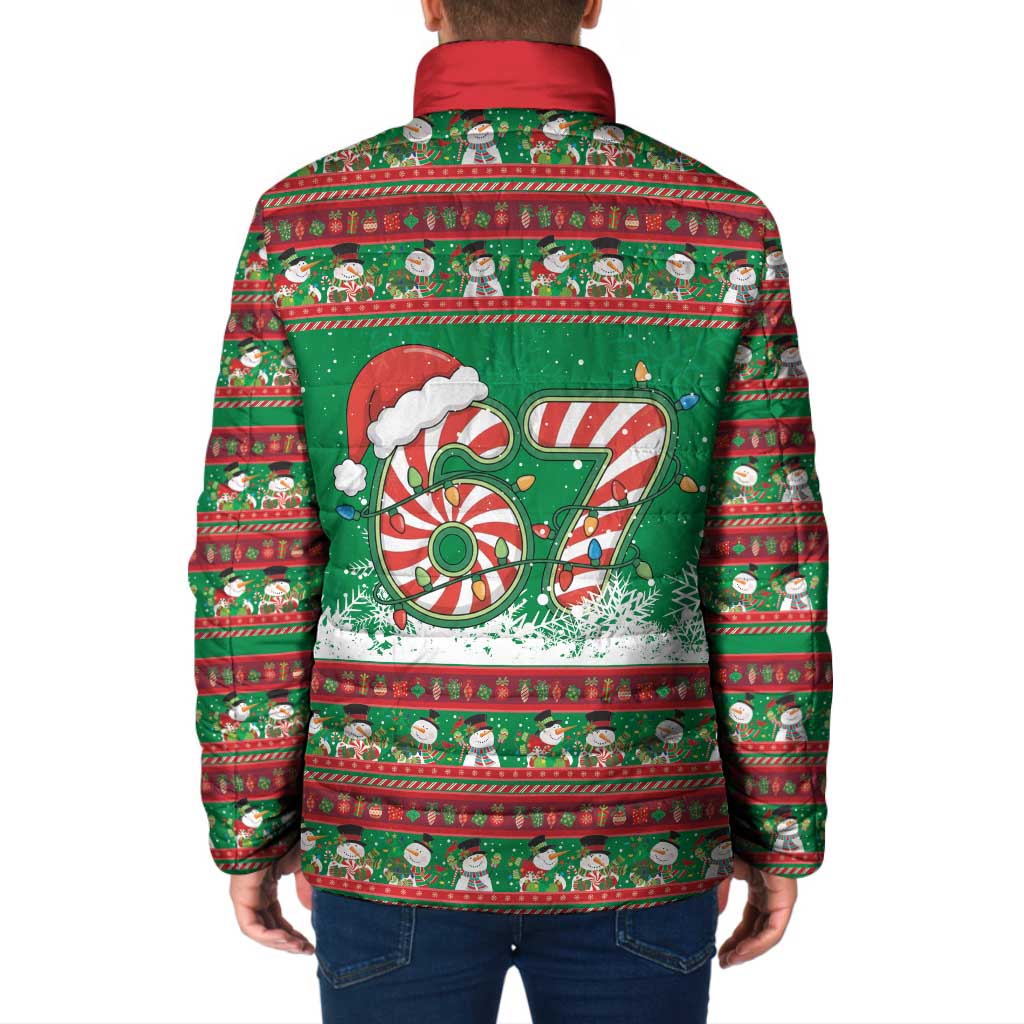 67 Six Seven Funny Meme Christmas Padded Jacket Funny Xmas - Wonder Print Shop