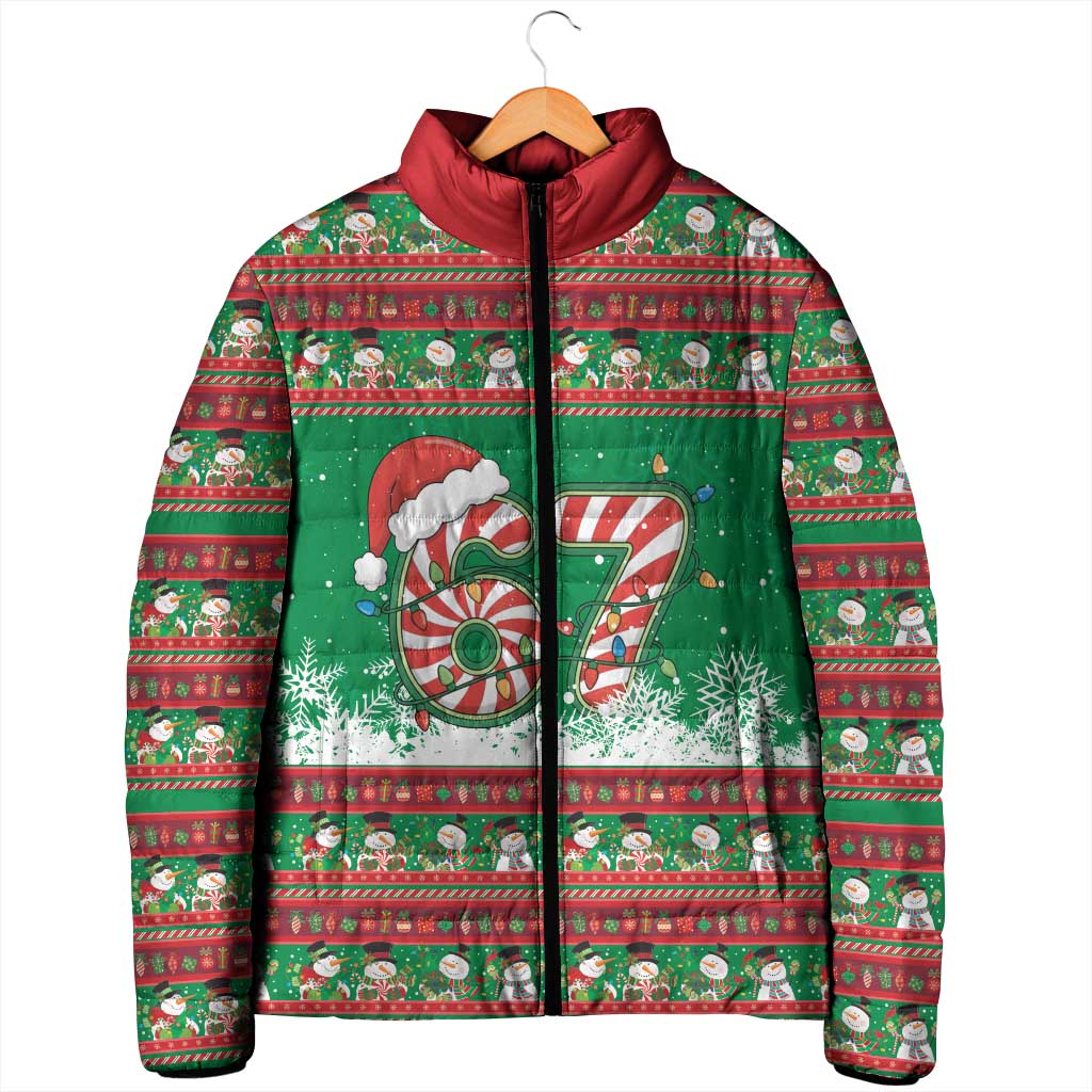 67 Six Seven Funny Meme Christmas Padded Jacket Funny Xmas - Wonder Print Shop