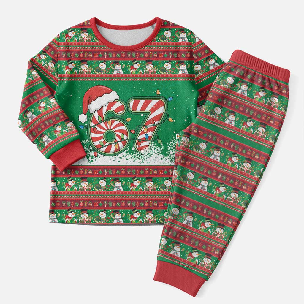 67 Six Seven Funny Meme Christmas Pajama Set Funny Xmas - Wonder Print Shop