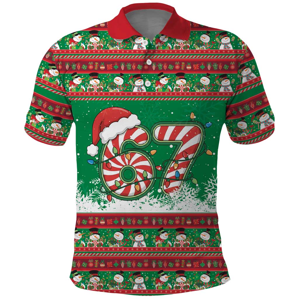 67 Six Seven Funny Meme Christmas Polo Shirt Funny Xmas - Wonder Print Shop