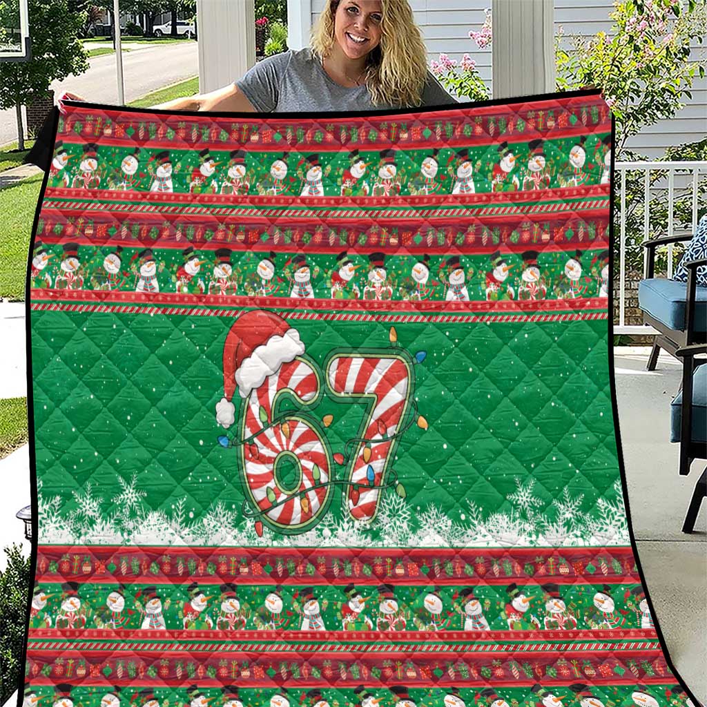67 Six Seven Funny Meme Christmas Quilt Funny Xmas - Wonder Print Shop