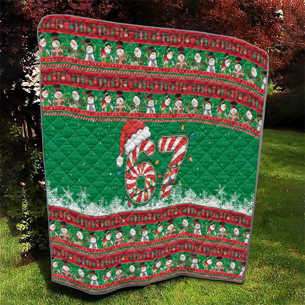 67 Six Seven Funny Meme Christmas Quilt Funny Xmas - Wonder Print Shop