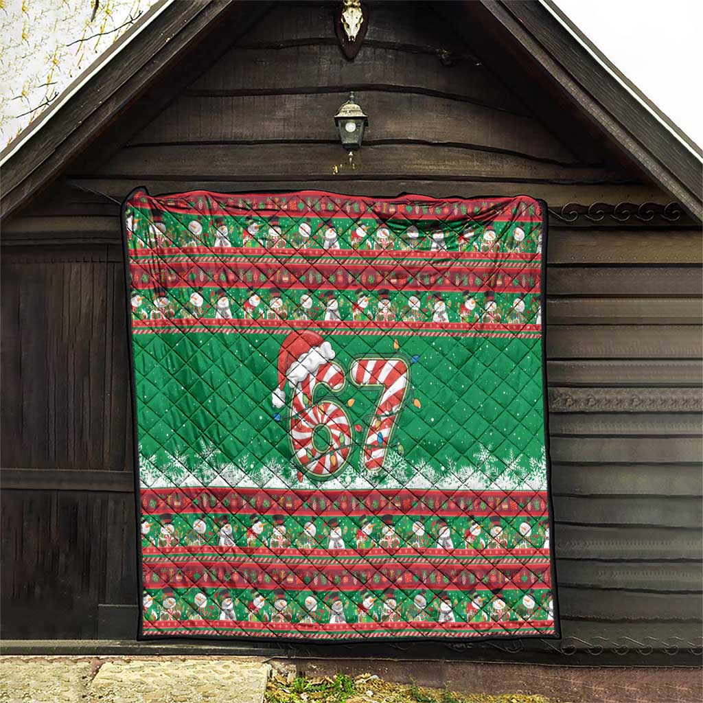 67 Six Seven Funny Meme Christmas Quilt Funny Xmas - Wonder Print Shop