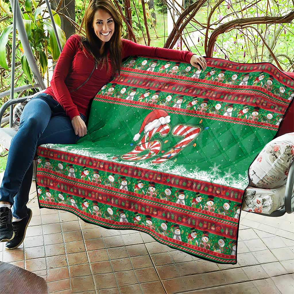 67 Six Seven Funny Meme Christmas Quilt Funny Xmas - Wonder Print Shop