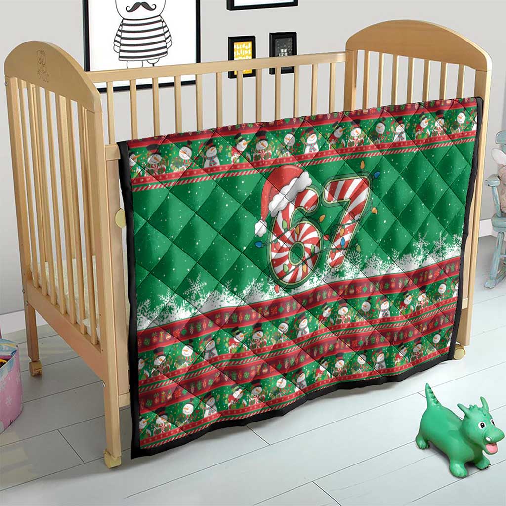 67 Six Seven Funny Meme Christmas Quilt Funny Xmas - Wonder Print Shop