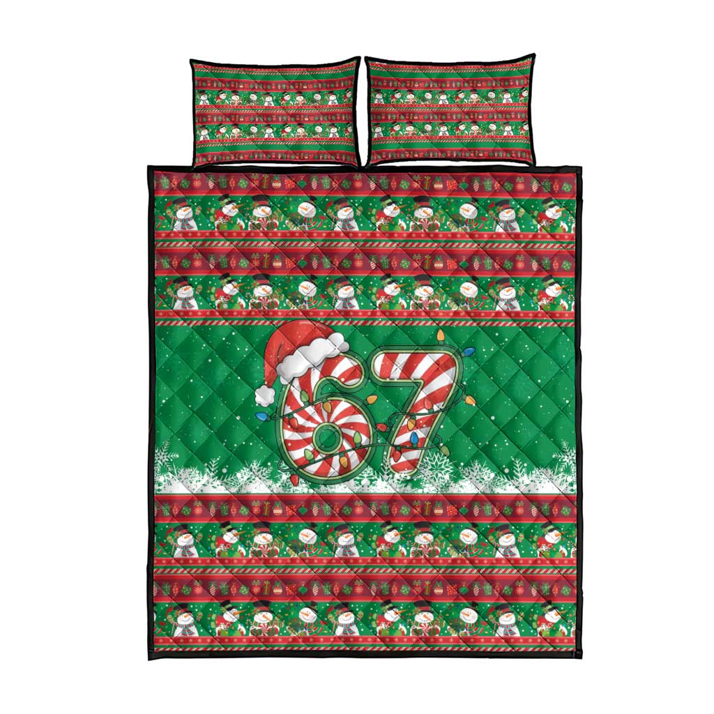 67 Six Seven Funny Meme Christmas Quilt Bed Set Funny Xmas - Wonder Print Shop