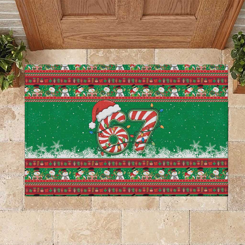 67 Six Seven Funny Meme Christmas Rubber Doormat Funny Xmas - Wonder Print Shop