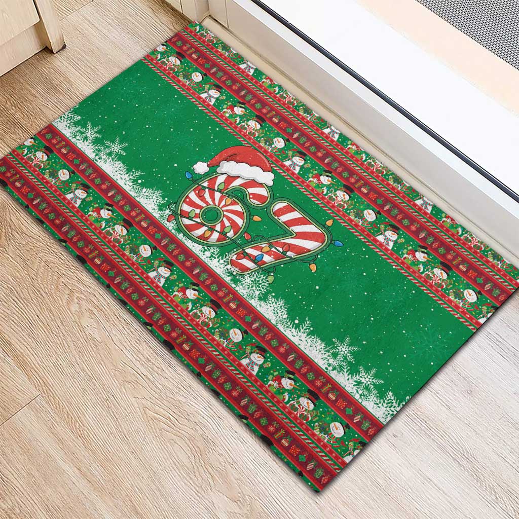 67 Six Seven Funny Meme Christmas Rubber Doormat Funny Xmas - Wonder Print Shop