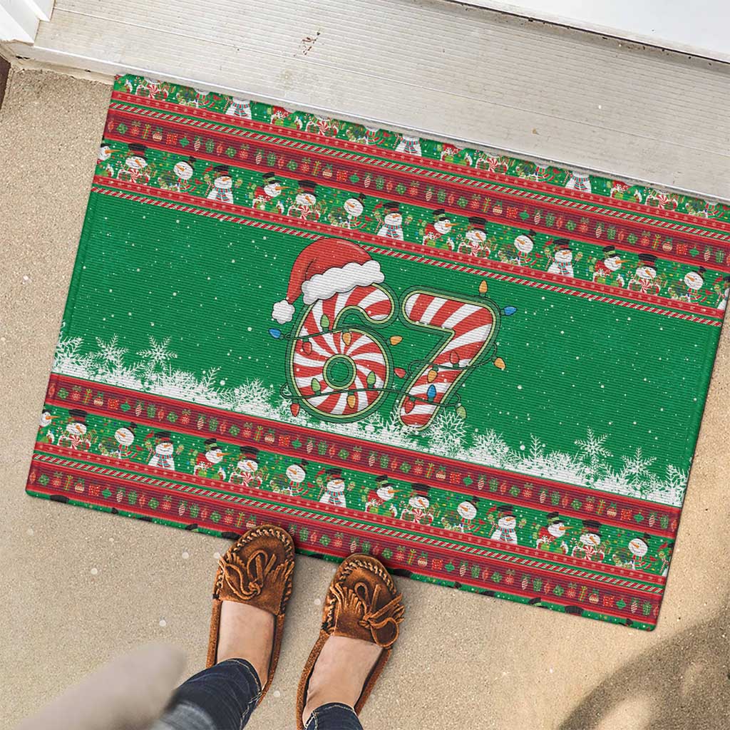 67 Six Seven Funny Meme Christmas Rubber Doormat Funny Xmas - Wonder Print Shop