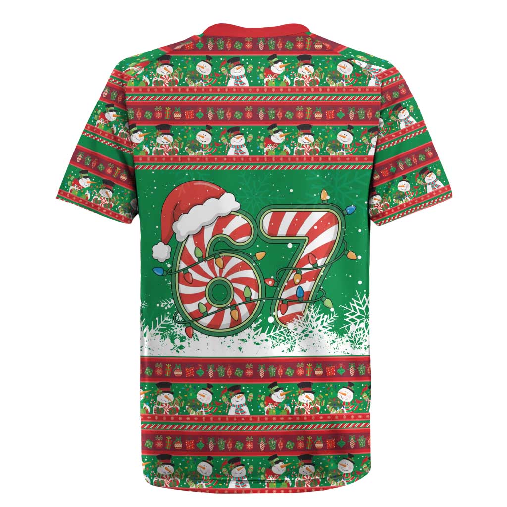 67 Six Seven Funny Meme Christmas Rugby Jersey Funny Xmas - Wonder Print Shop