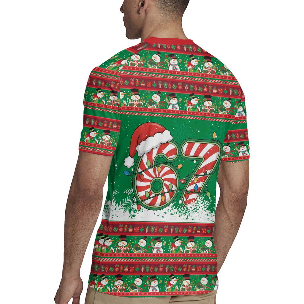 67 Six Seven Funny Meme Christmas Rugby Jersey Funny Xmas - Wonder Print Shop