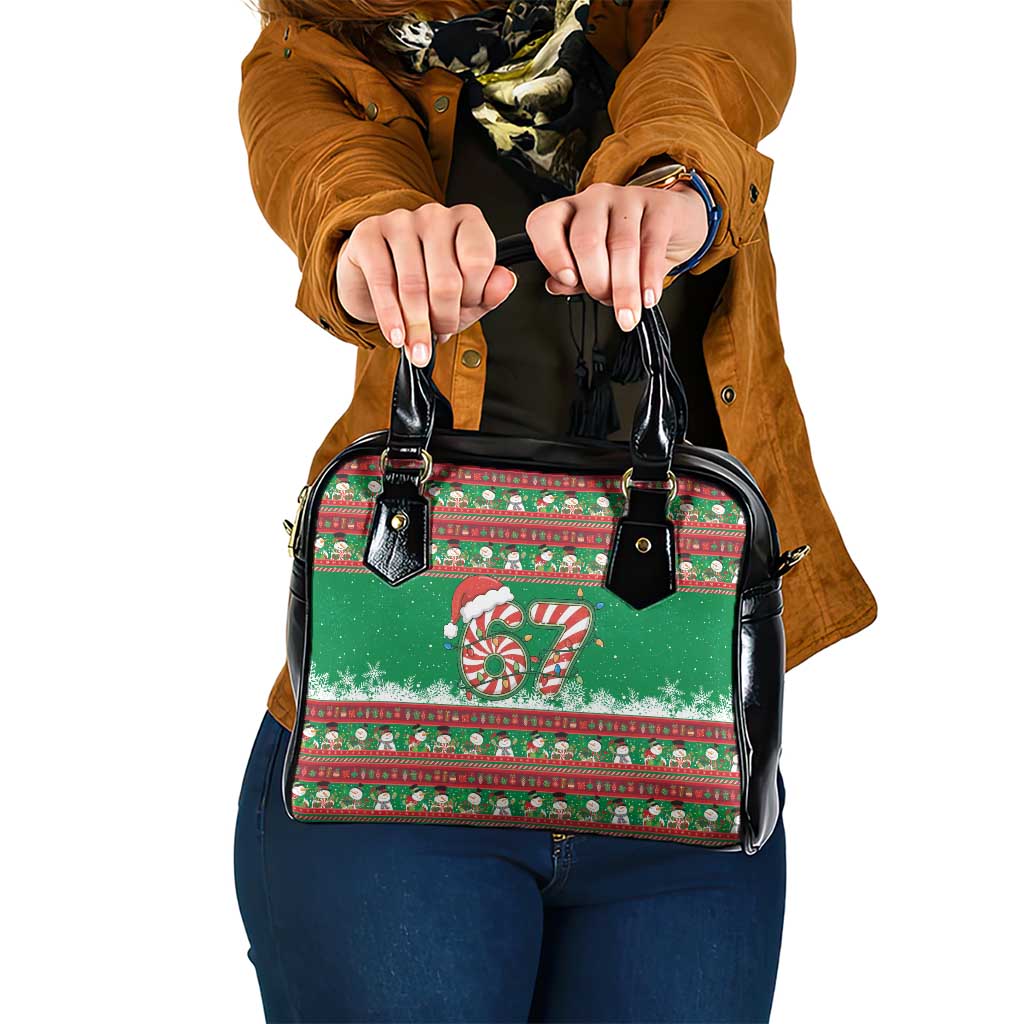 67 Six Seven Funny Meme Christmas Shoulder Handbag Funny Xmas - Wonder Print Shop